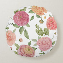 Pretty Flower Round Pillow