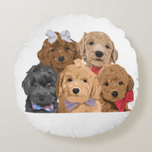 Puppy Day Round Pillow