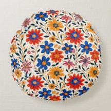 Radiant Petal Path Round Pillow