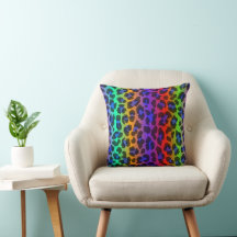 Rainbow Splash 16×16 Throw Pillow