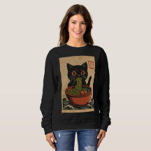 Ramen Noodle Eating: Cat Women’s sweatshirt