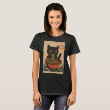 Ramen Noodle Eating: Cat Women’s T-Shirt
