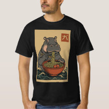 Ramen Noodle Eating: Hippo Mens T-Shirt