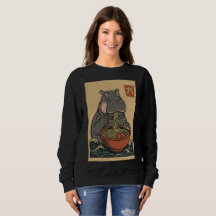 Ramen Noodle Eating: Hippo Women’s sweatshirt