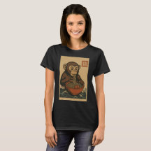 Ramen Noodle Eating: Monkey Women’s T-Shirt