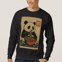 Ramen Noodle Eating: Panda mens sweatshirt