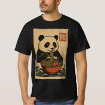 Ramen Noodle Eating: Panda Mens T-Shirt