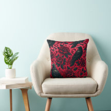 Raven Rose16x16 Throw Pillow