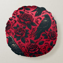 Raven Rose Round Pillow