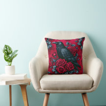 Raven Song 16×16 Throw Pillow