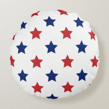 Red,White, And Blue Round Pillow