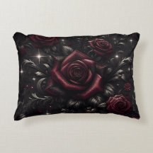 Rose Of Darkness Accent Pillow