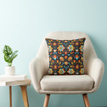 Serene Petal Patterns 16×16 Throw Pillow