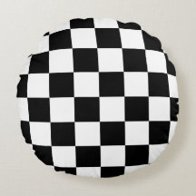 Slick Checker Round Pillow