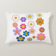 Smile Flowers Accent Pillow