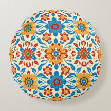 Soft Petal Whispers Round Pillow