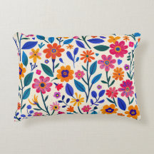 Vibrant Garden Glow Accent Pillow