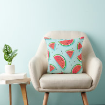 Watermelon Splash  16×16 Throw Pillow