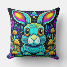 Weird Rabbit 20×20 Throw Pillow