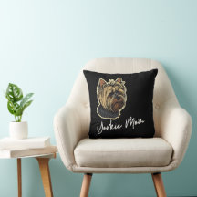 Yorkie Mom 16×16 Throw Pillow