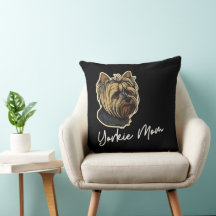 Yorkie Mom 20×20 Throw Pillow
