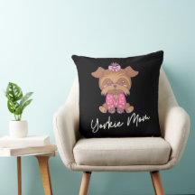Yorkie Mom 2 20×20 Throw Pillow