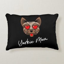 Yorkie Mom 3 Accent Pillow
